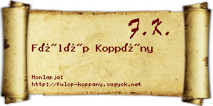 Fülöp Koppány névjegykártya