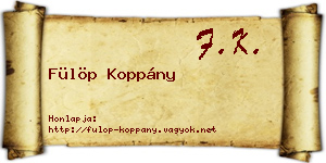 Fülöp Koppány névjegykártya