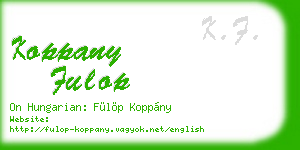 koppany fulop business card