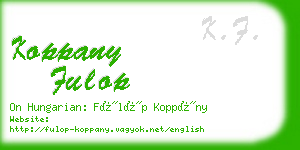 koppany fulop business card